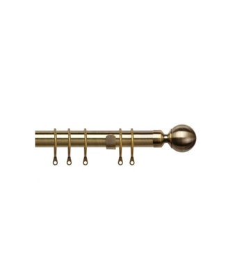 25-28mm Metal Exetendable Curtain Pole Antique Brass 170-300Cm from B&Q