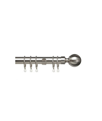 25-28mm Metal Exetendable Curtain Pole 170-300Cm Satin Silver from B&Q