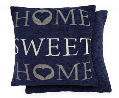 Home Sweet Home Cushion Cover In Navy from B&Q