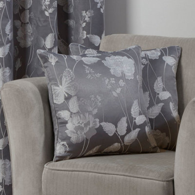 B&Q Meadow Cushion Cover In Silver