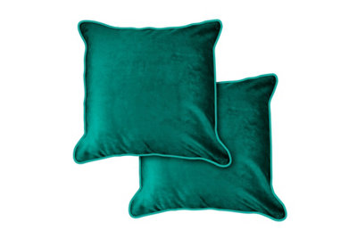  - Plush Velvet Cushion Cover In Emerald