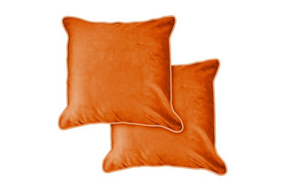 Plush Velvet Cushion Cover In Burnt Orange from B&Q