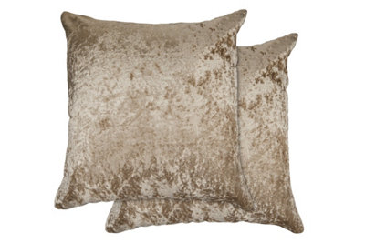 B&Q Crushed Velvet Cushion Cover In Taupe