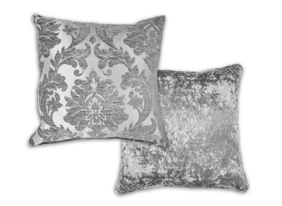 B&Q Baroque Cushion Cover In Silver
