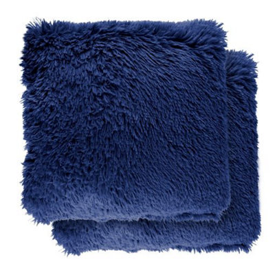 B&Q Teddy Cushion Cover In Navy Blue