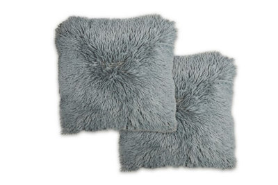 B&Q Teddy Cushion Cover In Silver/Grey