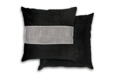 Melia Cushion Cover In Black Black from B&Q