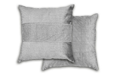 Melia Cushion Cover In Silver Grey from B&Q
