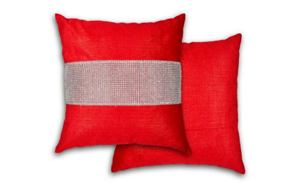 Melia Cushion Cover In Red Red from B&Q