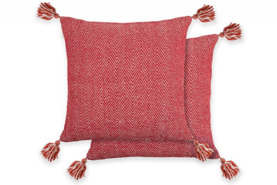 Hartley Cushion Cover In Red Red from B&Q