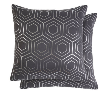 B&Q Grey Element Cushion Cover In Charcoal