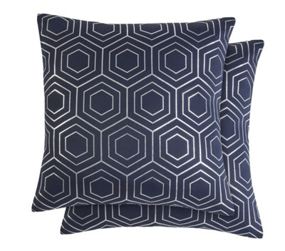  - Element Cushion Cover In Navy Blue