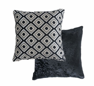 Nevada Cushion Cover In Black Black from B&Q