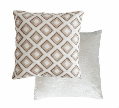 Nevada Cushion Cover In Cream Beige from B&Q