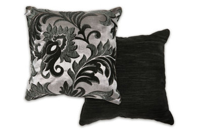  - Swirls Cushion Cover In Black Silver