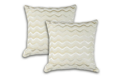 Waves Cushion Cover In Cream Beige from B&Q