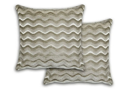 Waves Cushion Cover In Silver Grey from B&Q