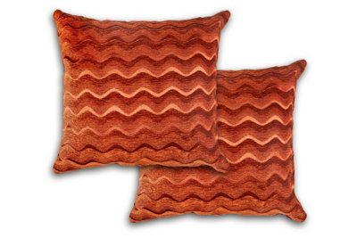 Waves Cushion Cover In Terracotta from B&Q