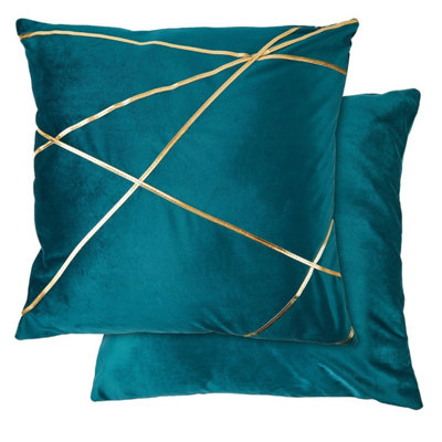 Fractal Cushion Cover In Emerald from B&Q