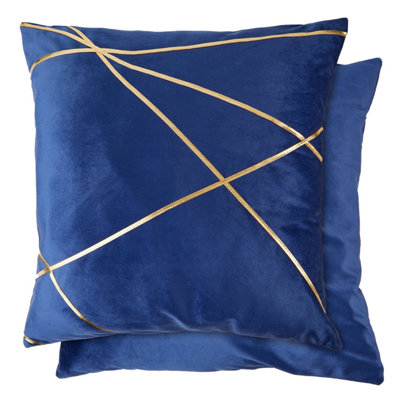Fractal Cushion Cover In Navy Blue from B&Q