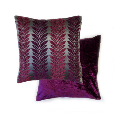 Trellis Cushion Cover In Plum Purple from B&Q