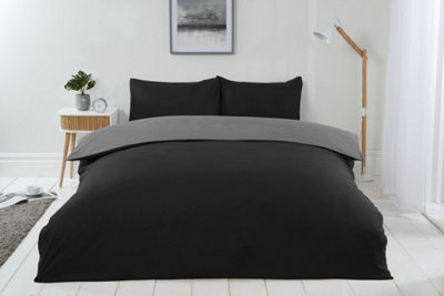 Brights Reversible DuvetBlack / Grey from B&Q