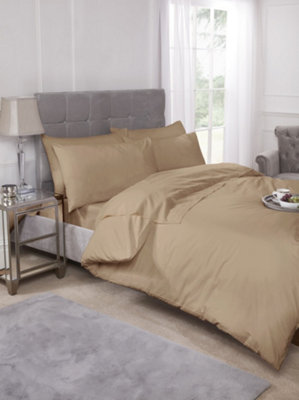 Percale Duvet Set In CoffeeSuper King from B&Q