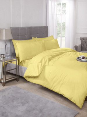 Percale Duvet Set In LemonSuper King from B&Q