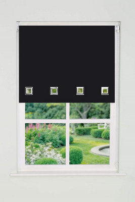 Square Eyelet Edge Roller Blind 165Cm Drop X 170Cm Black from B&Q