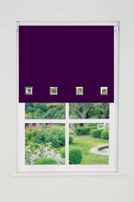 Square Eyelet Edge Roller Blind 165Cm Drop X 75Cm Aubergine from B&Q