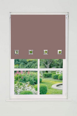 Square Eyelet Edge Roller Blind 165Cm Drop X 80Cm Brown from B&Q