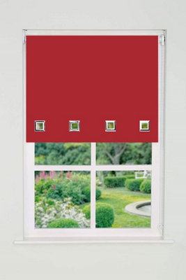 Square Eyelet Edge Roller Blind 165Cm Drop X 80Cm Red from B&Q