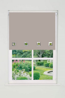 Square Eyelet Edge Roller Blind 165Cm Drop X 130Cm Natural from B&Q
