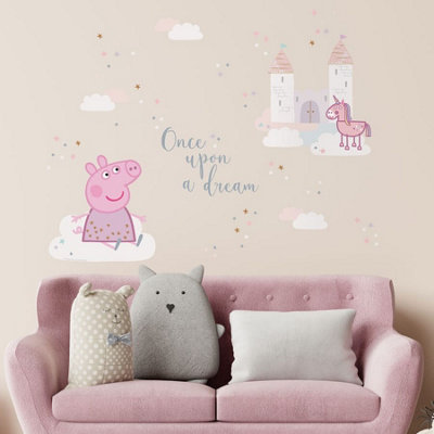 Stickerscape Once Upon A Dream Peppa Pig (Large Size) Children's Bedroom Playroom Décor Self-Adhesive Removable from B&Q