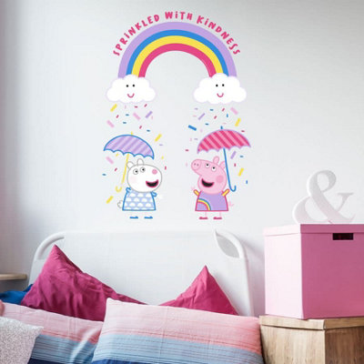 Stickerscape Peppa Sprinkled With Kindness Rainbow Wall Sticker Children's Bedroom Playroom Décor Self-Adhesive Removable from B&Q