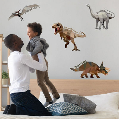 Stickerscape Geometric Named Dinosaur Wall Stickers from B&Q