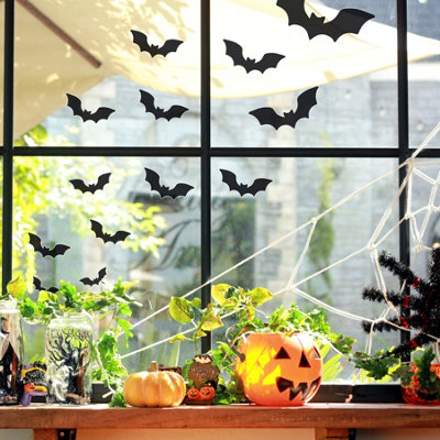 Stickerscape Halloween 28 Bat Window Stickers Halloween Window Decorations Reusable Repositionable Easy To Apply from B&Q