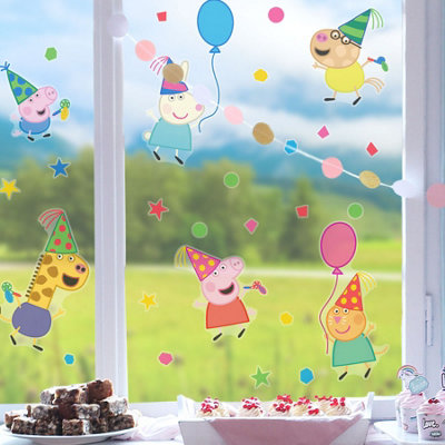 Stickerscape Peppa Pig Window Stickers Party Pack (Regular Size) Children's Party Décor Self-Adhesive Removable from B&Q