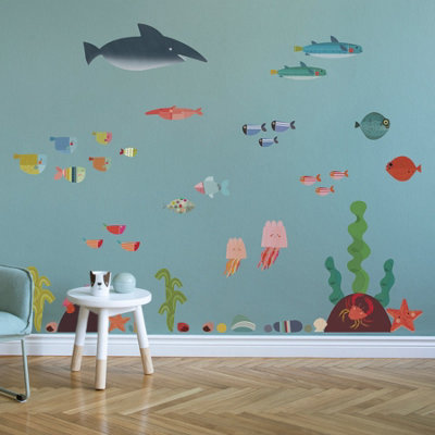 Stickerscape Underwater Wall Sticker Pack Children's Bedroom Nursery Playroom Décor Self-Adhesive Removable from B&Q