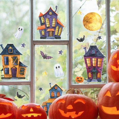 Stickerscape Halloween Scene Window Sticker Pack Children's Bedroom Nursery Playroom Décor Self-Adhesive Reusable from B&Q