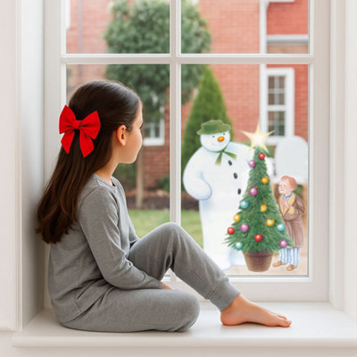 Stickerscape The Snowman & Christmas Tree Window Sticker (Regular Size) Christmas Window Decoration Repositionable And Reusable Made In The Uk from B&Q