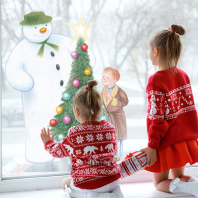 Stickerscape The Snowman & Christmas Tree Window Sticker (Large Size) Christmas Window Decoration Repositionable And Reusable Made In The Uk from B&Q