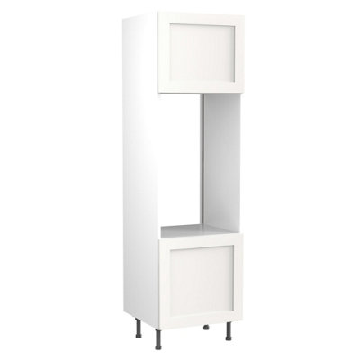 Kitchen Kit Double Oven Tall Housing Unit 600mm W/ Shaker Cabinet DoorUltra Matt White from B&Q