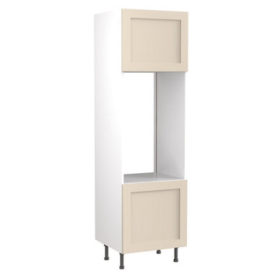 Kitchen Kit Double Oven Tall Housing Unit 600mm W/ Shaker Cabinet DoorUltra Matt Cashmere from B&Q