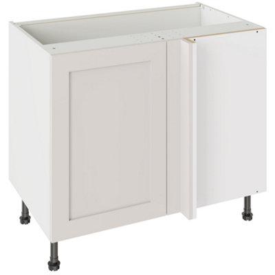 Kitchen Kit Base Unit Blind Corner 1000mm W/ Shaker Cabinet DoorUltra Matt Light Grey from B&Q