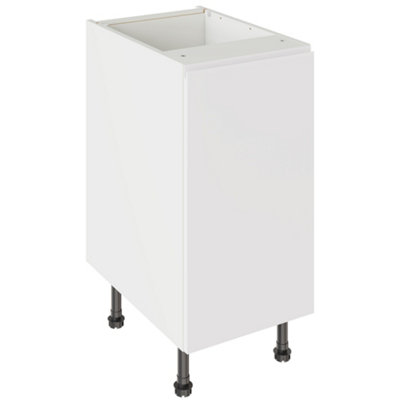 Kitchen Kit Base Unit 400mm W/ J-Pull Cabinet DoorSuper Gloss White from B&Q