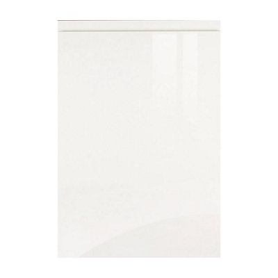 Kitchen Kit J-Pull Sample Kitchen Unit Cabinet Door 396mmSuper Gloss White from B&Q