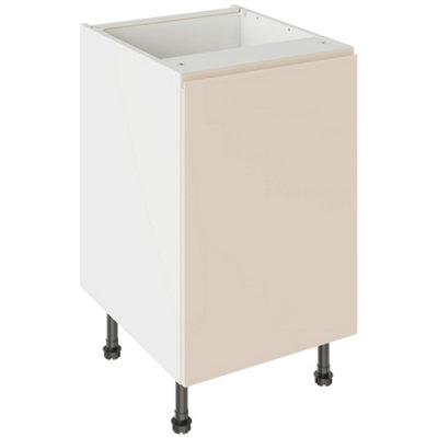 Kitchen Kit Base Unit 500mm W/ J-Pull Cabinet DoorSuper Gloss Cashmere from B&Q