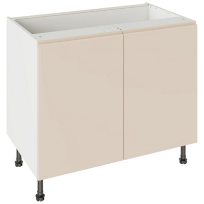 Kitchen Kit Base Unit 1000mm W/ J-Pull Cabinet DoorSuper Gloss Cashmere from B&Q