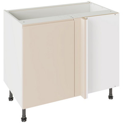 Kitchen Kit Base Unit Blind Corner 1000mm W/ J-Pull Cabinet DoorSuper Gloss Cashmere from B&Q